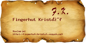 Fingerhut Kristóf névjegykártya